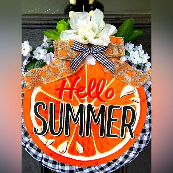 ☀️ HELLO SUMMER ☀️ HANDCRAFTED FRONT DOOR WREATH 🌟NEW🌟 - Picture 2 of 12